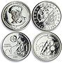 Portugal set of 4 coins XI Series of Discoveries New Frontiers silver coins 2000