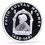 Turkey 15000000 lira 5th Sultan Mehmet II Head Facing Politics silver coin 2004