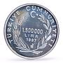 Turkey 15000000 lira Seafaring Barbaros Hayreddin Ship Clipper silver coin 1997