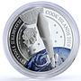 Cook Islands 5 $ China Chang 4 Rocket Moon Landing Space Panda silver coin 2019