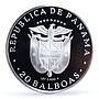 Panama 20 balboas Bicentennial of Simon Bolivar Politics silver coin 1985