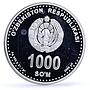 Uzbekistan 1000 som 2200 Years Tashkent City Mother Monument silver coin 2009