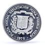 Dominican Republic 10 pesos Pueblo Viejo Mine Taino Sculpture Art Ag coin 1975