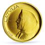 Latvia 20 lats Latvian Coin Woman Portrait Female Face Food KM-96 gold coin 2008