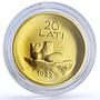 Latvia 20 lats Latvian Coin Woman Portrait Female Face Food KM-96 gold coin 2008