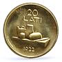 Latvia 20 lats Latvian Coin Woman Portrait Female Face Food KM-96 gold coin 2008