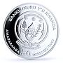 Rwanda 50 francs African Ounce Wildlife Elephants Fauna proof silver coin 2009