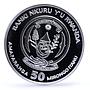 Rwanda 50 francs African Ounce Wildlife Elephants Fauna proof silver coin 2009