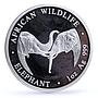 Zambia 5000 kwacha African Wildlife Elephant Animals Fauna silver coin 2002