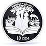 Kyrgyzstan 10 som Chinqiz Aitmatov Jamilya Literature proof silver coin 2009