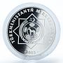Turkmenistan 500 manat Great Turkmen Poet Seyitnazar silver proof coin 2003