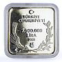 Turkey 7500000 lira Endangered Wildlife Griffon Bird Fauna silver coin 2001