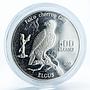 Turkmenistan 500 manat Red Book Central Asian Saker Falcon silver coin 1999