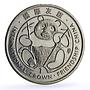 Gibraltar set of 2 coins Friendship China Pandas Bears Fauna CuNi coins 1993