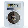 Jordan 5 dinars Central Bank Building Coat of Arms MS69 PCGS bronze coin 2014