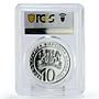 Bulgaria 10 leva 125 Years of Unification PR69 PCGS silver coin 2010