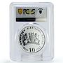 Bulgaria 10 leva Customs Traditions Kukeri Dancers PR69 PCGS silver coin 2020