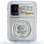 Papua New Guinea 5 kina New Parliament House Building PF68 NGC silver coin 1984