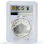 China 10 yuan Lunar Calendar Year of Horse Flower Shape PR67 PCGS Ag coin 2002