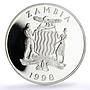 Zambia 100 kwacha Conservation Wildlife Gazelle Fauna proof silver coin 1998