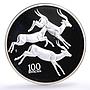 Zambia 100 kwacha Conservation Wildlife Gazelle Fauna proof silver coin 1998