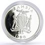 Zambia 100 kwacha Conservation Wildlife Pelican Bird Fauna silver coin 1998