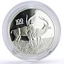 Zambia 100 kwacha Conservation Wildlife Antilope Fauna proof silver coin 1998