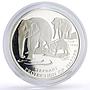 Cambodia 20 riels Conservation Wildlife Elephant Fauna proof silver coin 1993