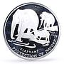 Cambodia 20 riels Conservation Wildlife Elephant Fauna proof silver coin 1993