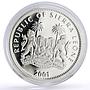 Sierra Leone 10 dollars Lunar Calendar Year of the Snake proof silver coin 2001