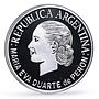 Argentina 1 peso President Eva Duarte EVITA Meeting Politics silver coin 2002