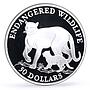 Cook Islands 50 dollars Conservation Wildlife Cougar Cat Fauna silver coin 1991