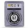 Bulgaria 25 leva Calgary Olympic Games Skier PR69 PCGS silver coin 1987