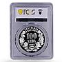 Bulgaria 100 leva National Parliament Building PR69 PCGS silver coin 1993