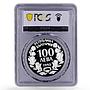 Bulgaria 100 leva Football World Cup in USA Player PR68 PCGS silver coin 1993