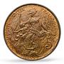France 5 centimes Republic Liberty Head KM-842 MS63RB PCGS bronze coin 1900