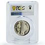 India 5 rupees Indira Gandhi Politics PR69 PCGS CuNi coin 1985