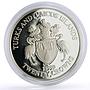Turks and Caicos Islands 20 crowns Conservation Parrots Birds silver coin 1999