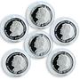 Turkmenistan set of 6 coins 500 manat Endangered wild animals silver proof 1996