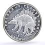 Gibraltar 1 crown Preserve Planet Earth Stegosaurus Dinosaur silver coin 1993