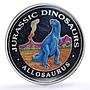 Equatorial Guinea 7000 francos Jurassic Dinosaurs Allosaurus silver coin 1993