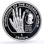 Isle of Man 1 crown Modern World Inventions X-Rays Rontgen silver coin 1995