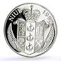 Niue 10 dollars Spaceship Luna 9 Moon Landing Space proof silver coin 1992