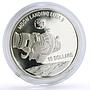 Niue 10 dollars Spaceship Luna 9 Moon Landing Space proof silver coin 1992