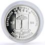 Equatorial Guinea 7000 francos Jurassic Dinosaurs Diplodocus silver coin 1993