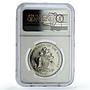 Bahamas 5 dollars Christopher Columbus Discovery KM-132 PF70 NGC Ag coin 1991