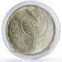 Egypt 5 pounds Arab League Cairo Headquarters Buildings silver coin 1995