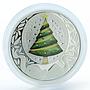 Tuvalu 1 dollar Merry Christmas Happy New Year Christmas tree silver coin 2008