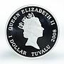 Tuvalu 1 dollar Merry Christmas Happy New Year Christmas tree silver coin 2008