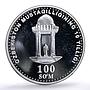 Uzbekistan 100 som Independence Alisher Navoi Monument KM-28 silver coin 2001